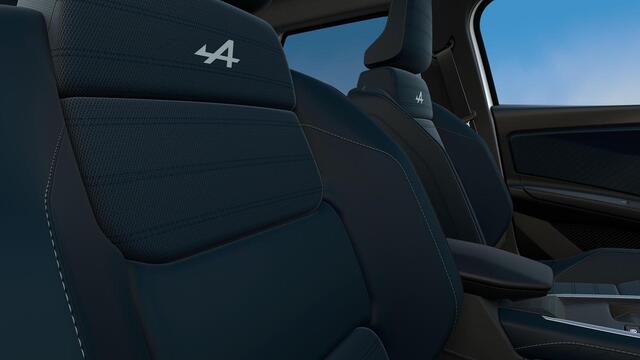 Alpine A290 GT Performance 52 kWh - 220 PK | premium Devialet® audio | Two-tone blanc nival/ dak noir | Verwarmbaar stuurwiel | Remklauwen vóór - Bleu Alpine | Franse vlag op C-stijl | 2 USB Type-C data & opladen + draadloos opladen |