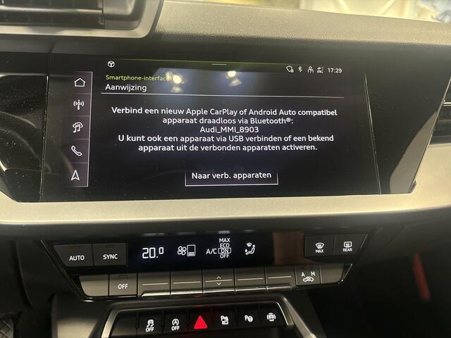 Audi A3 SPORTBACK 35 Tfsi 150pk S-tronic Advanced Edition · Camera · Apple/Android Car Play · Navi · P-Sensoren · Parkeer Assistent · 17'' Inch · Garantie t/m 29-10-2028 of 100.000km