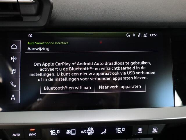 Audi A3 SPORTBACK 30 TFSI Pro Line 110 pk S-tronic | Navigatie via App | Parkeersensoren achter | Cruise control | LED koplampen | Apple Carplay/Android Auto |