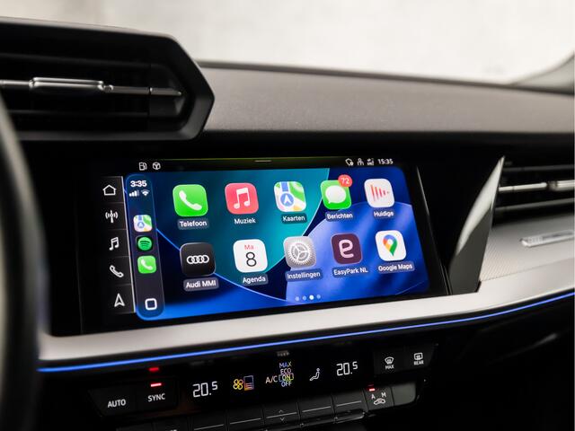 Audi A3 SPORTBACK 30 TFSI Sport Automaat (SCHUIFDAK, BLACK EDITION, APPLE CARPLAY, GROOT NAVI, ADAPTIVE CRUISE, SFEERVERLICHTING, GETINT GLAS, SPORTSTOELEN, DAKRAILS, LED KOPLAMPEN, NIEUWSTAAT)