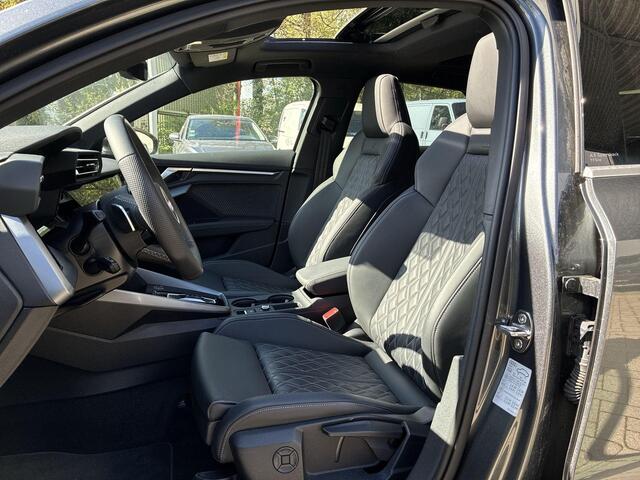 Audi A3 SPORTBACK 40 TFSIe 204pk S-tronic S edition · Panoramadak · Camera · Apple/Android Car Play · Navigatie · Leder Interieur · Stoelverwarming · 17'' Inch · Garantie t/m 04-04-2030 of 100.000km