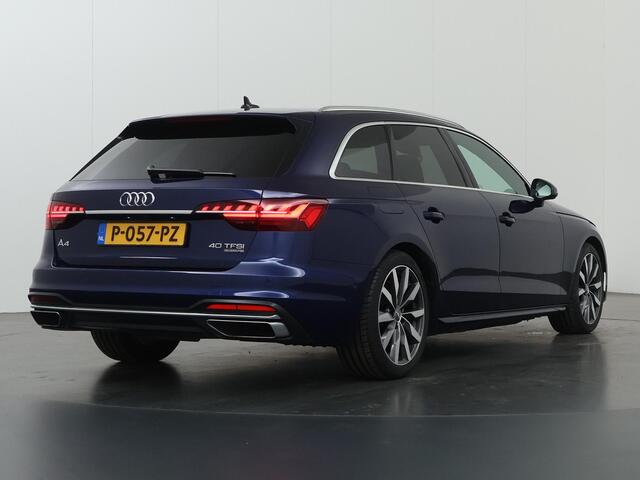 Audi A4 Avant 40 TFSI S Line | Quattro | B&O Audio | Panoramadak | Ele.verstelbare stoelen + Geheugen | Stoelverwarming v + a | Apple CarPlay/Android Auto | 360 Camera | Ele. wegklapbare trekhaak | Sport-Chassis | Matrix-Led | HUD | Sportstoelen |