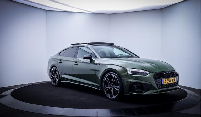 Audi A5 Sportback 40TFSI S Edition DISTRICT GREEN | SCHUIFDAK | MASSAGE | FULL.LED | CAMERA | STOEL.VW