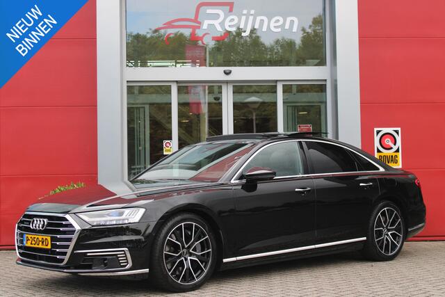 Audi A8 60 TFSI 450PK e-HYBRID QUATTRO PRO LINE | PANORAMISCH SCHUIF/KANTEL DAK | STUUR/STOEL VERWARMING | ELEKTRISCH BEDIENBAAR STUURKOLOM | SFEER VERLICHTING | COMFORT HOOFDSTEUNEN | LICHTMETALEN VELGEN 20" | BANG & OLUFSEN SOUND SYSTEM | SERVOSLUITING VOOR POR