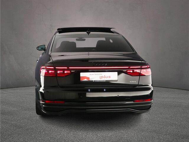 Audi A8 60 TFSI e quattro | Pano | B&O | Audi Exclusive | Head Up | 4-Wielbesturing | Entertainment | HD-Matrix | ACC | 360Cam | S-Line | Leder | Trekhaak | 21 inch | Massage |