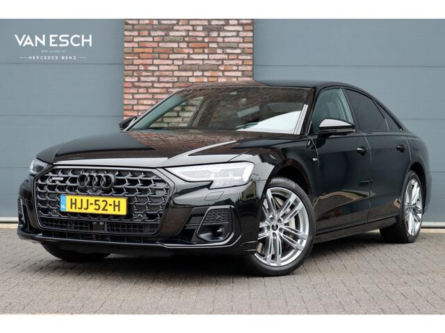 Audi A8 60 TFSI e Quattro S-Line | Luchtvering | ACC | Bang&Olufsen | Massage | Stoelventilatie | HUD | Zonnerollo's | Soft-Close | Hulppakket Tour + Plus | Voorklimatisering | Matrix-LED | Contourstoelen voor |