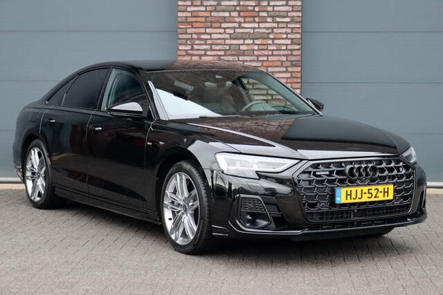Audi A8 60 TFSI e Quattro S-Line | Luchtvering | ACC | Bang&Olufsen | Massage | Stoelventilatie | HUD | Zonnerollo's | Soft-Close | Hulppakket Tour + Plus | Voorklimatisering | Matrix-LED | Contourstoelen voor |