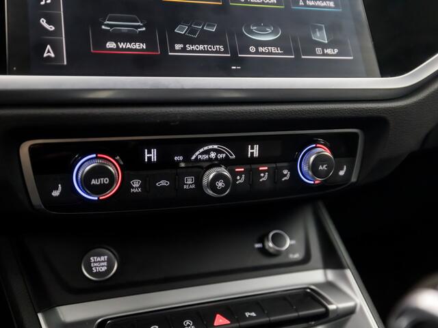 Audi Q3 35 TFSI Sport 150Pk (NIEUW MODEL, VIRTUAL COCKPIT, GROOT NAVI, CLIMATE, STOELVERWARMING, KEYLESS, SPORTSTOELEN, CRUISE, PARKEERSENSOREN, ELEK ACHTERKLEP, MATRIX LED KOPLAMPEN, NIEUWSTAAT)
