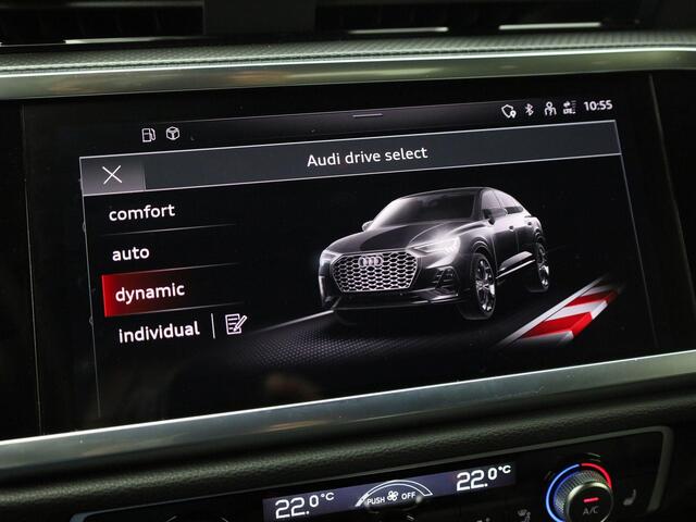 Audi Q3 Sportback 45 TFSIe 245pk S Line · Panoramadak · Leder · Adaptieve dempers · Adaptive Cruise Control · Dodehoeksensor ·
