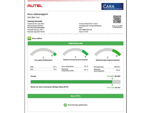 Audi Q4 Sportback e-tron 40 204pk S edition 77 kWh SOH 91% Leder Memory Sonos Head-Up Stoelverwarming Warmtepomp Camera Navigatie 2x S-Line