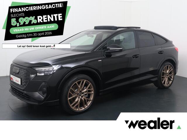 Audi Q4 Sportback e-tron 45 quattro S Edition 82 kWh | 286 PK | SoH 100% | Trekhaak | Panoramadak | Warmtepomp | Head-up display | S line | Fabrieksgarantie tot 02/2030 of 100.000km |