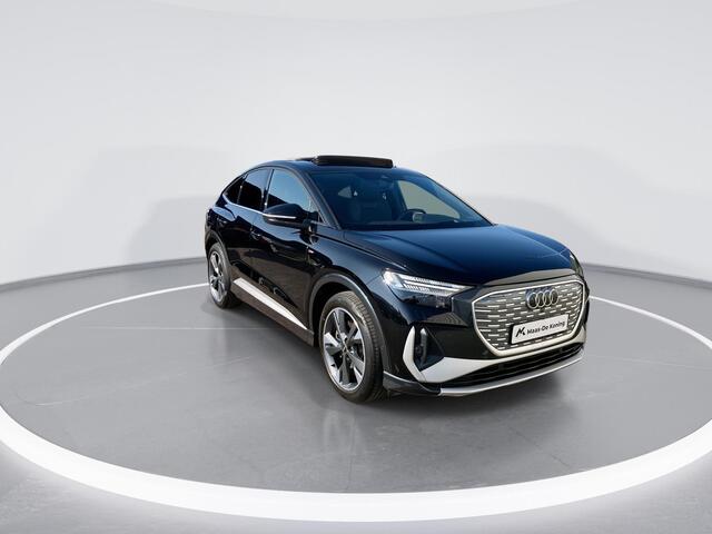 Audi Q4 Sportback e-tron 40 S Line 82kWh / 204pk · Apple/Android Car Play · Adaptive Cruise Control · Navigatie · SONOS · Camera + Parkeersensoren · Drive select · Garantie t/m 26-09-2026 of 60000km