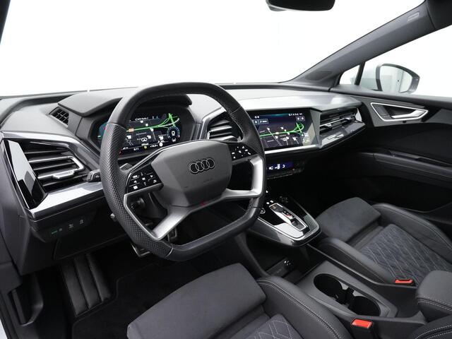 Audi Q4 e-tron 40 S edition 77 kWh 204 pk / S-Line | Warmtepomp | Trekhaak | Matrix LED | Leder/alcantara | Elektr. verstelbare stoel