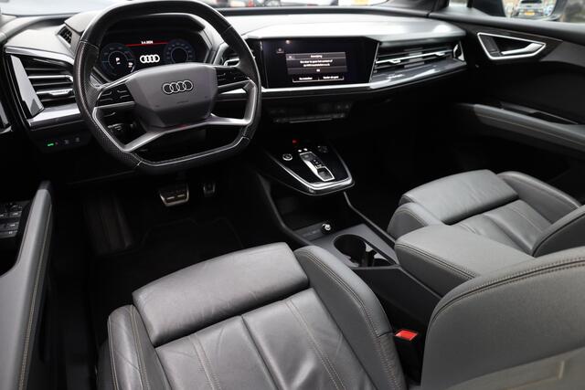 Audi Q4 e-tron 50 quattro S-Line edition 77 kWh TREKHAAK-ELEC. LEER CAMERA DAB CARPLAY COCKPITVIEW NAVI 21"LMV-GOLD ZWARTE-HEMEL 2xPDC ENZ!