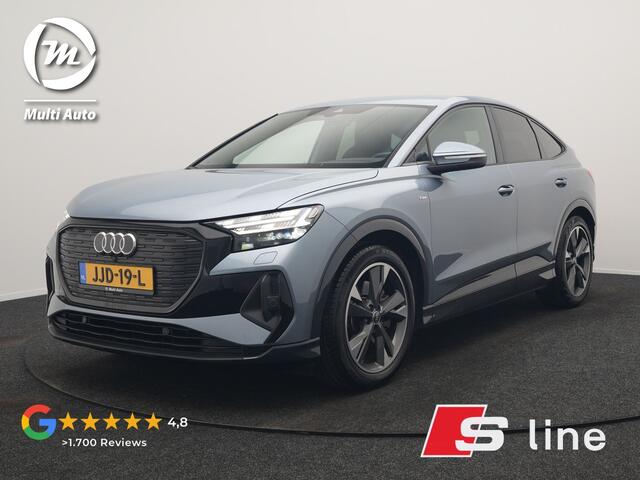 Audi Q4 e-tron 40 S Line 77 kWh 204pk | Adaptive Cruise | Valcona Lederen Sportstoelen Verwarmd | 20"L.M | Apple Carplay | Keyless | Blis | Camera | Virtual | Navigatie | DAB |