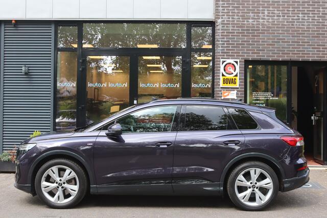 Audi Q4 e-tron 50 quattro S Edition 77 kWh Optiek Zwart S-Line/Pano/Leder/Matrix LED/Elek. stoelen+mem/Head-up/Camera/Keyless/20"