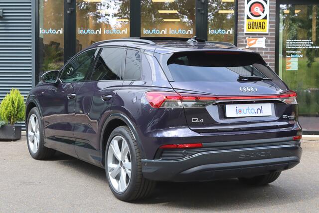 Audi Q4 e-tron 50 quattro S Edition 77 kWh Optiek Zwart S-Line/Pano/Leder/Matrix LED/Elek. stoelen+mem/Head-up/Camera/Keyless/20"