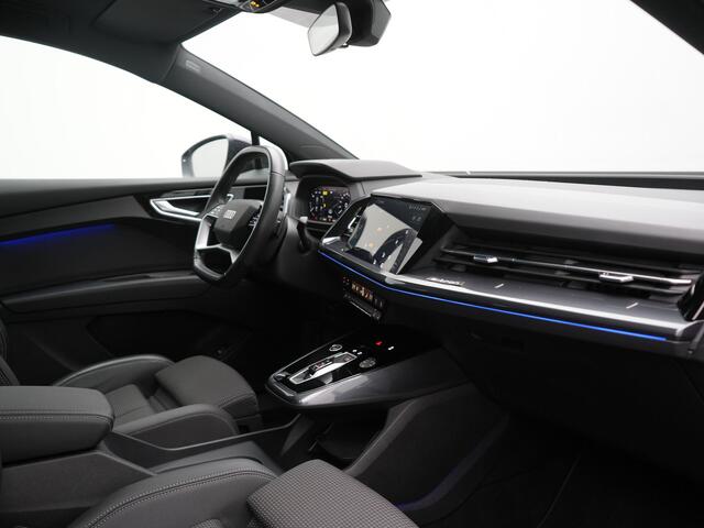 Audi Q4 e-tron 45 S Line 82 kWh 286pk Dealer O.H. | Trekhaak Af Fabriek | Panodak | Adaptive Cruise | Warmtepomp | Camera | Sonos Audio | Sportstoelen Verwarmd | Keyless | Blis | Apple Carplay | Navigatie | DAB |