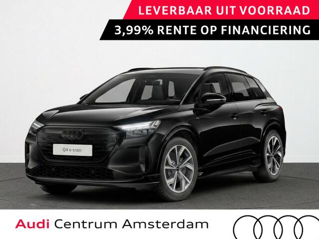 Audi Q4 e-tron S edition 82 kWh 286 pk | Glazen panoramadak | Techniekpakket plus | Trekhaak | S line leder zwart |