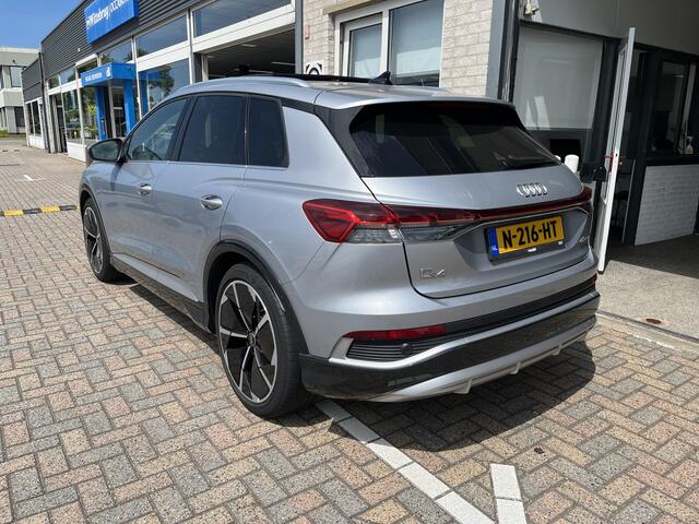 Audi Q4 e-tron 40 Launch edition S -Line 77 kWh / SOH 93 %/ AUTOMAAT/ PANO/ TREKHAAK/ LEER/ SONOS/ PARK.SENSOR.V+A/ 360 CAMERA/ SMARTPHONE INTERFACE/ STOELVERWARM./ MEMORY SEAT/ ACC/ ELEK.ACHTERKLEP/ KEYLESS