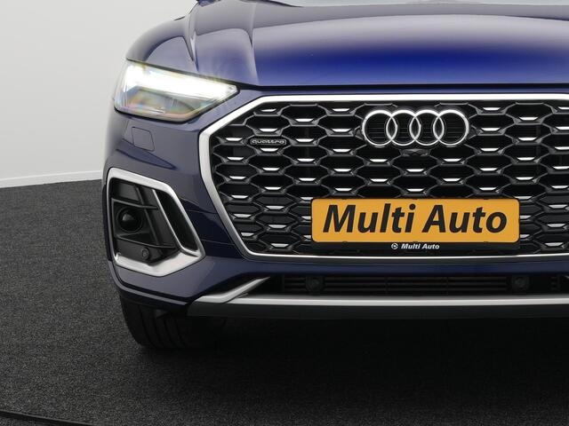 Audi Q5 Sportback 55 TFSI e Quattro S-Line Plug in Hybrid PHEV | Alcantara Sportstoelen | Trekhaak af Fabriek | Adaptive Cruise | Apple Carplay | Virtual | Navigatie | Camera | DAB | Stoelverwarming |