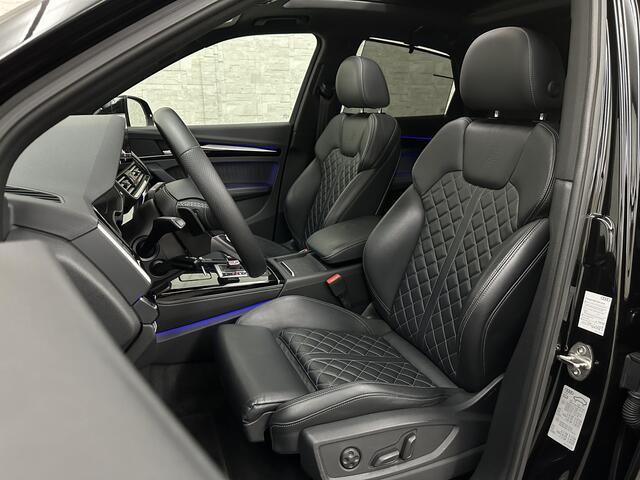 Audi Q5 Sportback 300pk TFSI e S-Line Competition | RS-Leder | Luchtvering | 360 Camera | Panorama | B&O | ACC | SQ5 Diffuser | Sfeerverlichting | Trekhaak | Stoelverwarming V+A | LED-Matrix | Keyless-Entry | Memory | Zonwering | Standkachel | Stuurverwarming | 2