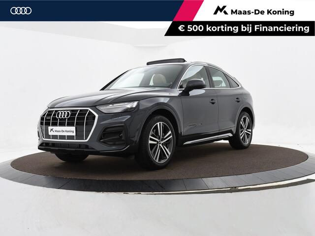 Audi Q5 Sportback Advanced edition 50 TFSI e 220 kW/299 PK · Luchtvering · Glazen panoramadak · Ass. pakket City + Tour · Lederen bekleding