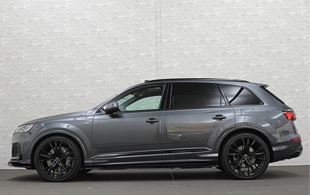Audi Q7 55 TFSI e 381PK S-Line | RS-Stoelen | 360 Camera | ACC | Panorama | Laser-LED | Soft-Close | Luchtvering | Ambiente Led | Stuur verwarming | Memory | Zonneschermen | Black optic | Bovag garantie.
