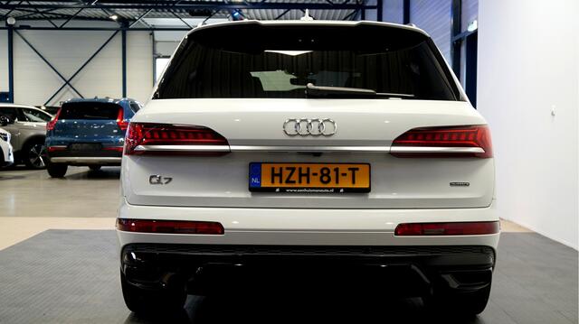 Audi Q7 Audi Q7 55 TFSI e quattro 280kW/381pk Aut8 Pro Line S LUCHTVERING + PANORAMADAK + MATRIX LED + LEER DIAMOND STITCH + BLACK OPTIEK + EL.STOELEN + PD-GLASS + SFEERVERLICHTING + CAMERA + KEYLESS START + LANE ASSIST + PARKSENSOREN + 22" LM-VELGEN!!