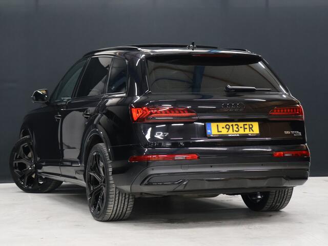 Audi Q7 55 TFSI e quattro Sport S [SCHUIFKANTELDAK, ADAPTIVE CRUISE, 360 CAMERA, TREKHAAK INKLAPBAAR, MEMORY SEATS, LUCHTVERING, STOELMASSAGE, APPLE CARPLAY, ANDROID, STUURVERWARMING, STOELVENTILATIE, STOELVERWARMING, VOL LED