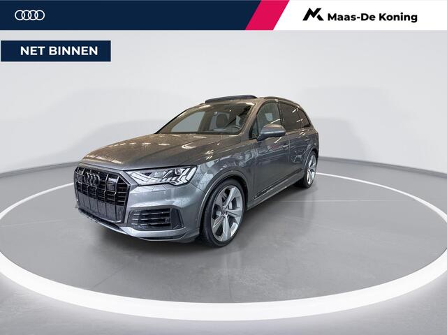 Audi Q7 55 TFSIe 380pk Tiptronic Quattro S Line · Panoramdak · Trekhaak · Leder · 360 Camera · Luchtvering · Elek. Achterklep · Massage · Stoelkoeling · 22'' Inch ·