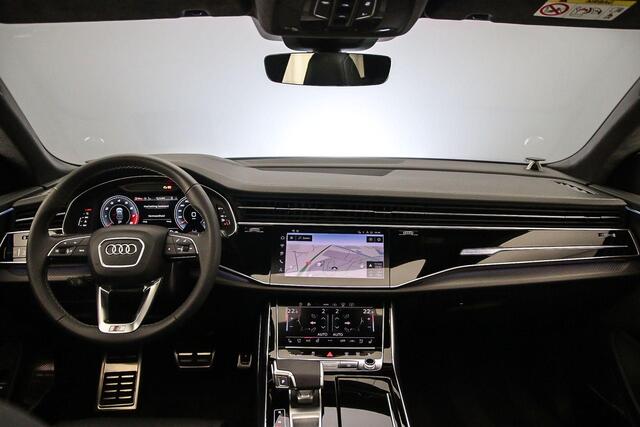 Audi Q8 4.0 TFSI SQ8 quattro | S Line | B&O 3D | Uitgebreid Leer | Head Up |Stoelverwarming - Ventilatie | Adapt. Onderstel | Adapt. Cruise | Pano. Dak | Nachtzicht | Trekhaak | Memory | Softclose | Alcantara |