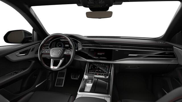 Audi Q8 55 TFSI e quattro Pro Line S 394pk | Rood stiksel / Gordels | Panoramadak | B&O | Vierwielbesturing | Ass.Plus.Remote | Sportstoel Plus | 23'' inch Zwart | Head-up Display |