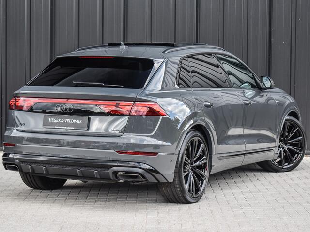 Audi Q8 60 TFSI e QUATTRO PRO LINE S COMPETITION | PANORAMADAK | BANG & OLUFSEN ADVANCED | S-SEATS | CARBON INLEG | HEAD-UP | 360 CAMERA | MEMORY SEATS | ADAPTIVE CRUISE | AMBIANCE INTERIEUR | SOFT-CLOSE | LEDEREN INTERIEUR DELEN | TREKHAAK