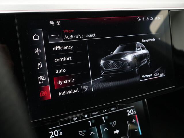 Audi Q8 e-tron 55 408 pk S-tronic quattro S Edition 115 kWh | Rondomzicht camera | Panoramadak | Trekhaak | Lederen Sportstoelen | Matrix LED koplampen | Adaptive Cruise | Optiekpakket zwart | 21 inch