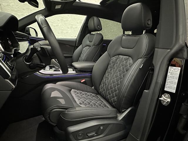 Audi Q8 55 TFSI e Competition S-Line | RS Leder | 360 Camera | ACC | Panorama | Luchtvering | Softclose | LED-Matrix | Trekhaak | Lane & Side Assist | Led Sfeerverlichting | Keyless-Entry | Black-Optic | Rijklaar incl. Bovag Garantie.