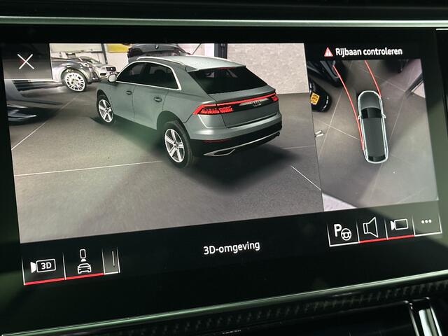 Audi Q8 55 TFSI e Competition S-Line | RS Leder | 360 Camera | ACC | Panorama | Luchtvering | Softclose | LED-Matrix | Trekhaak | Lane & Side Assist | Led Sfeerverlichting | Keyless-Entry | Black-Optic | Rijklaar incl. Bovag Garantie.