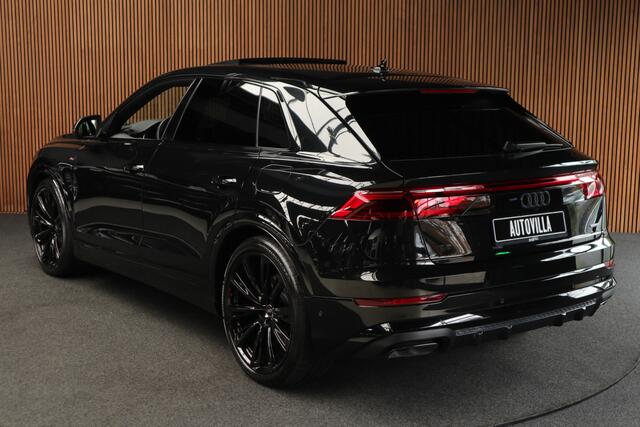 Audi Q8 60 TFSI e quattro Pro Line S Competition 360 ° HUD B&O Panodak ACC Leer 23'' LM velgen Memory seats Carbon Climate voor en achter PDC Elektr. uitklapbare trekhaak Stoelverwarming voor & achter Niveauregeling (NIEUW!) Fabrieksgarant