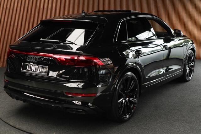 Audi Q8 60 TFSI e quattro Pro Line S Competition 360 ° HUD B&O Panodak ACC Leer 23'' LM velgen Memory seats Carbon Climate voor en achter PDC Elektr. uitklapbare trekhaak Stoelverwarming voor & achter Niveauregeling (NIEUW!) Fabrieksgarant