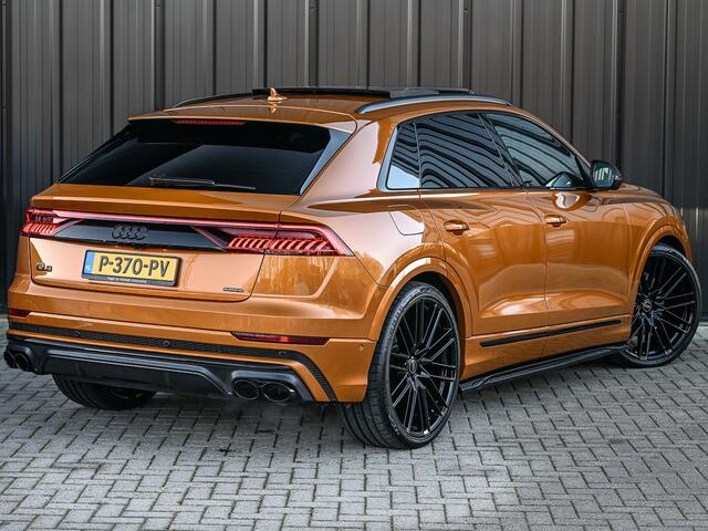 Audi Q8 60 TFSI e Quattro Competition · Keyless · B&O Sound · Soft Close · 360 Camera · Stuurverwarming · Panoramadak · Head-up · Alcantara · Memory Seats · Adaptive Cruise · Achterbank verwarmd · Trekhaak