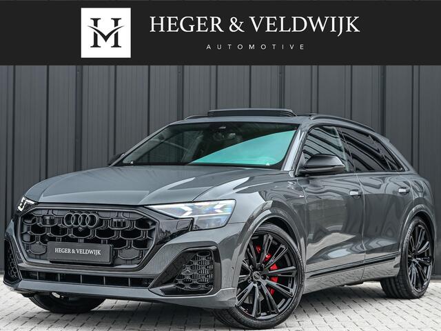 Audi Q8 60 TFSI e quattro Pro LineS 490PK Competition | S-seats met massage | Soft close | B&O Advanced | Adaptive cruise | Carbon inleg | Ambiance interieur | 360 camera | Verwarmbaar stuurwiel | Trekhaak