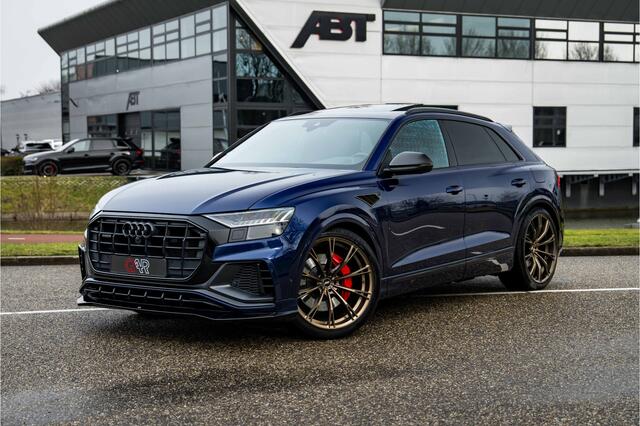 Audi Q8 55 TFSIe 465 pk ABT Aero Pro Line S | ABT Power S 465pk | Panoramadak | Carbon exterieur pakket | Uitgebreid leder pakket | Rode stiksels | B&O premium | panorama dak | Matrix LED | massage | S-Sportstoelen