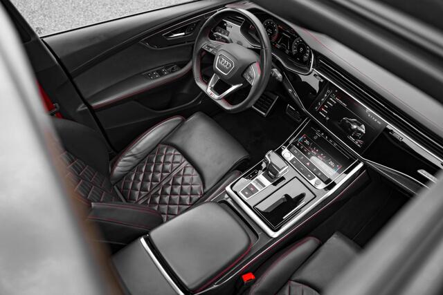 Audi Q8 55 TFSIe 465 pk ABT Aero Pro Line S | ABT Power S 465pk | Panoramadak | Carbon exterieur pakket | Uitgebreid leder pakket | Rode stiksels | B&O premium | panorama dak | Matrix LED | massage | S-Sportstoelen