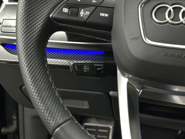 Audi Q8 60e 462PK Competition | RS-Stoelen | 360 Camera | ACC | Carbon | Panorama | Massage | Ventilatie | B&O Sound | Matrix-LED | Luchtvering | Alcantara Hemelbekleding | Stoelverwarming V+A | Sfeerverlichting | Keyless-Entry | ISO-Glas | Zonwering | Standkache