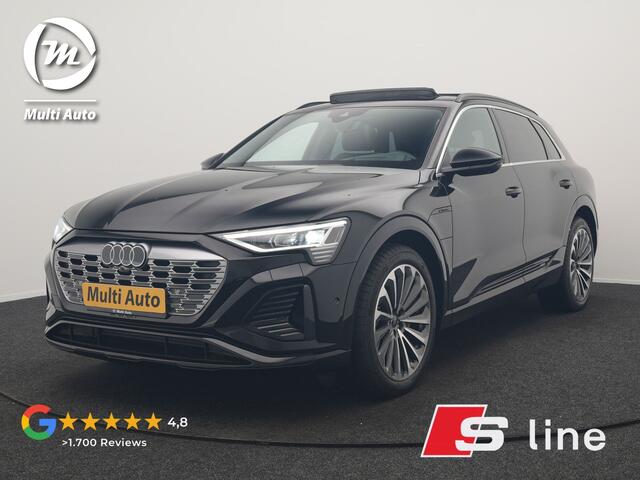 Audi Q8 e-tron 55 Quattro S Edition 114 kWh 408pk Dealer O.H. | Panodak | Luchtvering | Adaptive Cruise | Head Up | Bang & Olufsen | 360 Camera | Lederen Sportstoelen Verwarmd | Matrix LED | Keyless | Apple Carplay | Navigatie | DAB |