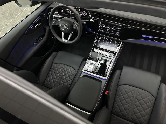 Audi Q8 60e 490pk Full Options! RS Massage Seats | 4WS | OLED | Laser-LED | Carbon | Ventilatie | Valcona Leder+ Pakket | B&O Sound | 23'' | Alcantara hemel | Head-Up | Soft-Close | Panodak | 2x Memory | Trekhaak | Keyless-Entry | Luchtvering | Nw.Pr. 160.000,= |