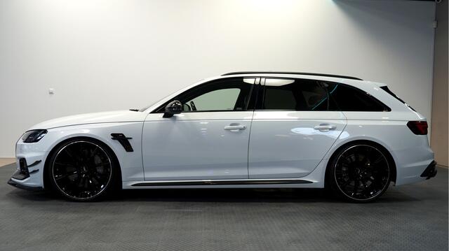 Audi RS4 RS4-R ABT Avant 1/50 390kW/530pk S-Tronic8 Quattro KERAMISCHE REMMEN + BANG&OLUFSEN + BLUE EYE + PANORAMADAK + ADAPT.CRUISE + CARBON IN-&EXTERIEUR + HEAD-UP + ABT/KW ONDERSTEL + SPORTUITLAAT + DIAMOND STITCH + CAMERA + PARKSENSOREN + 21" LM-VELGEN!!