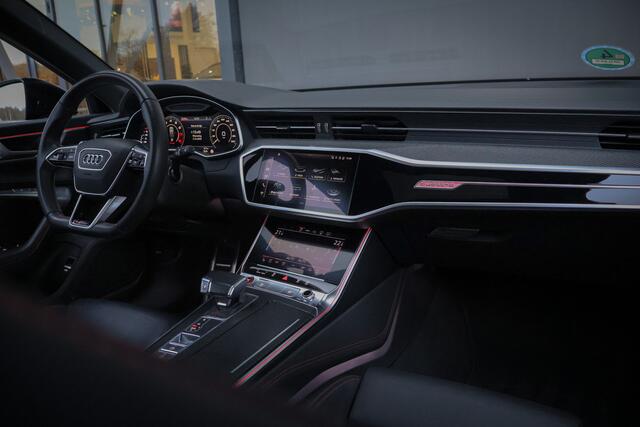 Audi RS6 A6 Avant TFSI quattro KERAMISCH | ADAPTIVE CRUISE | 360 CAMERA | TREKHAAK | SFEERVERLICHTING | CARBON INTERIEUR | HEAD UP | DYNAMIC PLUS | MEMORY SEATS | STOELVERKOELING & VERWARMING |