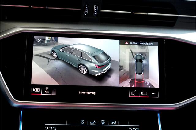 Audi RS6 Avant 4.0 TFSI 441kW/600pk Aut8 Quattro Performance LUCHTVERING + SOFTCLOSE + BANG&OLUFSEN + STANDKACHEL + 360 CAMERA + HEAD-UP + DUBBEL GLAS + ADAPT.CRUISE + LANE ASSIST + MATRIX LED + STOELVERWARMING&-VENTILATIE + HEAD-UP + EL.TREKHAAK + 22" LM-VELGEN!!