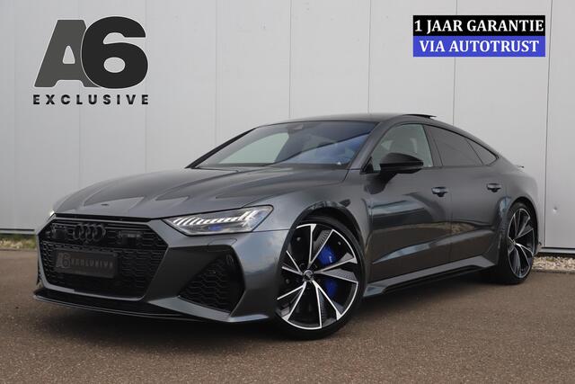 Audi RS7 4.0 TFSI RS 7 Sportback Quattro 600PK 1 Jaar Garantie 22 inch Ceramic B&O High End Alcantara Hemel Dynamic Plus Pack 4-wiel Sturing Softclose Stoelverkoeling Panoramadak Laser LED HUD 360 Camera Full Options! Nieuwstaat!